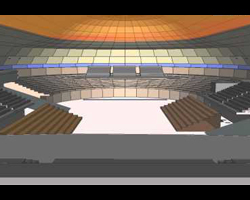 Air flow and temperature distribution of large arena