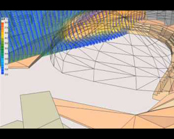 Air flow and temperature in half-open dome stadium