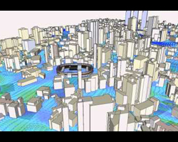 City wind simulation